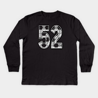 Soccer Number 52 Soccer Jersey #52 Soccer Mom Player Fan Kids Long Sleeve T-Shirt